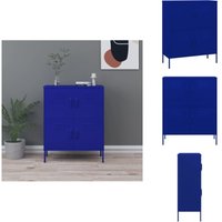 Lagerschrank Marineblau 80x35x101,5 cm Stahl - Schreibtisch - Metallregal - Stauraumspeicher - Garderobe - Wohnzimmermöbel Lagerschrank Marineblau 80x35x101,5 cm Stahl - Schreibtisch - Metallregal - Stauraumspeicher - Garderobe - Wohnzimmermöbel von VIDAXL