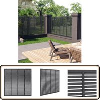 Lamellenzaun wpc 180x180 cm Grau - Holz-Kunstoff-Zaun - WPC-Zaun - Gartenzaun - Sichtschutzzaun - Windschutzzaun von VIDAXL