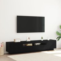 Vidaxl - TV-Schrank mit LED-Licht in Schwarz und Eiche 200x35x40 cm aus Holzwerkstoff Vidaxl - TV-Schrank mit LED-Licht in Schwarz und Eiche 200x35x40 cm aus Holzwerkstoff von VIDAXL