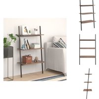 Leiterregal mit 3 Böden Dunkelbraun und Schwarz 64x34x116 cm - Bücherregal - Wandregal - Aufbewahrungssystem - Regal Schwarz Braun - Stehleuchte Leiterregal mit 3 Böden Dunkelbraun und Schwarz 64x34x116 cm - Bücherregal - Wandregal - Aufbewahrungssystem - Regal Schwarz Braun - Stehleuchte von VIDAXL