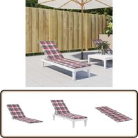 Vidaxl - Liegestuhl-Auflage Rot Karomuster (75+105)x50x4 cm - Gartenstuhlkissen - Liegeplatzmatte - Outdoorkissen - Oxfordgewebe - Wasserabweisendes von VIDAXL