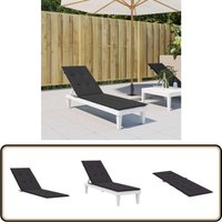 Vidaxl - Liegestuhl-Auflage Schwarz (75+105)x50x4 cm - Gartenstuhlkissen - Liegeplatzmatte - Outdoorkissen - Wasserabweisendes Kissen - Oxfordgewebe von VIDAXL