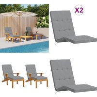 Liegestuhl-Auflagen 2 Stk. Grau Oxford-Gewebe - Gartenstuhlkissen - Liegeplatzmatte - Outdoorkissen - Oxford Stoff - Wasserabweisend - Home & Living von VIDAXL