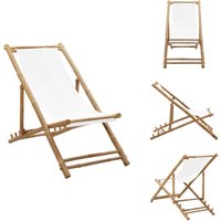 Vidaxl - Liegestuhl Bambus und Canvas - Liegestuhl - Gartenstuhl - Bambus Möbel - Outdoor Möbel - Sonnenschirm von VIDAXL