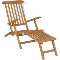 Liegestuhl mit Fußteil Teak vidaXL von VIDAXL