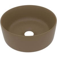 Luxuriöses Waschbecken,Handwaschbecken Rund Matt Creme 40x15 cm Keramik vidaXL von BONNEVIE