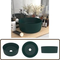 Luxuriöses Waschbecken Rund Matt Dunkelgrün 40x15 cm Keramik - Runde Waschen - Dusche Waschbecken - Keramik Waschbecken - Luxus Waschbecken - Mattes Luxuriöses Waschbecken Rund Matt Dunkelgrün 40x15 cm Keramik - Runde Waschen - Dusche Waschbecken - Keramik Waschbecken - Luxus Waschbecken - Mattes von VIDAXL