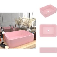 Vidaxl - Luxus-Waschbecken Matt Rosa 41x30x12 cm Keramik - Keramik Waschbecken - Mattrosa Waschbecken - Aufsatzwaschbecken - Badezimmer Waschbecken von VIDAXL