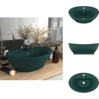 Luxus-Waschbecken Überlauf Matt Dunkelgrün 58,5x39cm Keramik - Ovales Waschbecken - Keramikwaschbecken - Matt Dunkelgrün - Aufsetzwaschbecken Luxus-Waschbecken Überlauf Matt Dunkelgrün 58,5x39cm Keramik - Ovales Waschbecken - Keramikwaschbecken - Matt Dunkelgrün - Aufsetzwaschbecken von VIDAXL