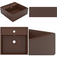 Luxus-Waschbecken Überlauf Quadratisch Matt Dunkelbraun 41x41cm - Duscheinfassung - Waschbecken - Küchenspüle - Handwaschbecken - Designerbad - Home Luxus-Waschbecken Überlauf Quadratisch Matt Dunkelbraun 41x41cm - Duscheinfassung - Waschbecken - Küchenspüle - Handwaschbecken - Designerbad - Home von VIDAXL