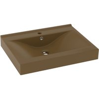 Luxus-Waschbecken,Handwaschbecken mit Hahnloch Matt-Creme 60x46 cm Keramik vidaXL von BONNEVIE