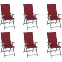 Verstellbare Gartenstühle 6 Stk. Gartensessel mit Auflagen Massivholz Akazie vidaXL von BONNEVIE