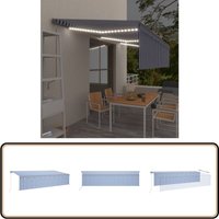 Markise Automatisch mit Rollo led Windsensor 6x3m Blau Weiß - Markise - Sonnenschutz - Gartensonnenmarkise - Terrassenüberdachung - Windsensor Markise Automatisch mit Rollo led Windsensor 6x3m Blau Weiß - Markise - Sonnenschutz - Gartensonnenmarkise - Terrassenüberdachung - Windsensor von VIDAXL