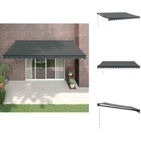 Markise Einziehbar Anthrazit 4x3 m Stoff und Aluminium - Gartenmarkise - Terrassenmarkise - Balkonmarkise - Sonnensegel - Markisentuch Markise Einziehbar Anthrazit 4x3 m Stoff und Aluminium - Gartenmarkise - Terrassenmarkise - Balkonmarkise - Sonnensegel - Markisentuch von VIDAXL