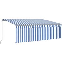 Markise Manuell Einziehbar mit Rollo 4x3 m Blau & Weiß Vidaxl Markise Manuell Einziehbar mit Rollo 4x3 m Blau & Weiß Vidaxl von VIDAXL