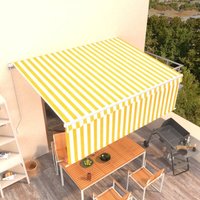 Markise Manuell Einziehbar mit Rollo 4x3 m Gelb & Weiß - Vidaxl Markise Manuell Einziehbar mit Rollo 4x3 m Gelb & Weiß - Vidaxl von VIDAXL