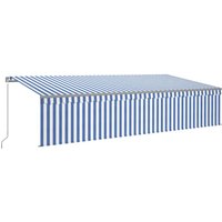 Markise Manuell Einziehbar mit Rollo 6x3 m Blau & Weiß Vidaxl Markise Manuell Einziehbar mit Rollo 6x3 m Blau & Weiß Vidaxl von VIDAXL
