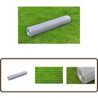 Vidaxl - Maschendraht Verzinkter Stahl 10x1 m Silbern - Zaun Aus Stahle - Maschendrahtzaun - Gartenzaun - Tiergehege - Vogelfreilauf von VIDAXL