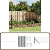 Vidaxl - Maschendrahtzaun mit Bodenhülsen Anthrazit 0,8x25 m - Maschendrahtzaun - Gartenzaun - Metallzaun - Sicherheitszaun - Hundezaun Vidaxl - Maschendrahtzaun mit Bodenhülsen Anthrazit 0,8x25 m - Maschendrahtzaun - Gartenzaun - Metallzaun - Sicherheitszaun - Hundezaun von VIDAXL