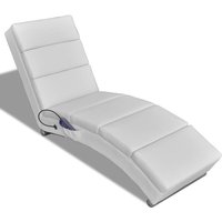 Massage-Chaiselongue Weiß Kunstleder vidaXL593852 von BONNEVIE