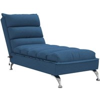 Massage-Chaiselongue mit Kissen Blau Stoff Vidaxl Massage-Chaiselongue mit Kissen Blau Stoff Vidaxl von VIDAXL