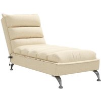 Massage-Chaiselongue mit Kissen Creme Stoff Vidaxl Massage-Chaiselongue mit Kissen Creme Stoff Vidaxl von VIDAXL