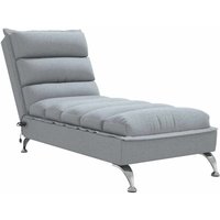 Massage-Chaiselongue mit Kissen Hellgrau Stoff Vidaxl Massage-Chaiselongue mit Kissen Hellgrau Stoff Vidaxl von VIDAXL