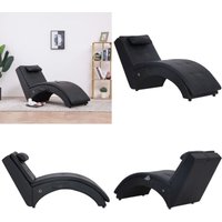 Massage Chaiselongue mit Kissen Schwarz Kunstleder - Massage-Stuhl - Relaxliege - Chaise Lounge - Lederstuhl - Wohnzimmermöbel - Home & Living Massage Chaiselongue mit Kissen Schwarz Kunstleder - Massage-Stuhl - Relaxliege - Chaise Lounge - Lederstuhl - Wohnzimmermöbel - Home & Living von VIDAXL
