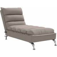 Massage-Chaiselongue mit Kissen Taupe Stoff Vidaxl Massage-Chaiselongue mit Kissen Taupe Stoff Vidaxl von VIDAXL
