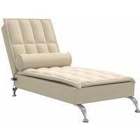 Massage-Chaiselongue mit Nackenrolle Creme Stoff Vidaxl Massage-Chaiselongue mit Nackenrolle Creme Stoff Vidaxl von VIDAXL