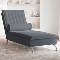 Vidaxl - Massage-Chaiselongue mit Nackenrolle Dunkelgrau Samt Vidaxl - Massage-Chaiselongue mit Nackenrolle Dunkelgrau Samt von VIDAXL
