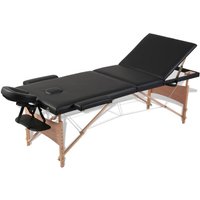 Vidaxl - Massageliege Klappbar 3-Zonen mit Holzgestell Schwarz von VIDAXL