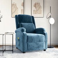 Massagesessel Blau Samt Vidaxl 268210 von VIDAXL