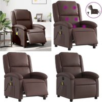 Massagesessel Elektrisch Braun Kunstleder - Massage Stuhl - Relaxsessel - Elektrischer Sessel - Fernsehsessel - Bequeme Lounge Chair - Home & Living von VIDAXL