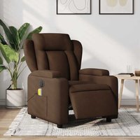 Vidaxl - Massagesessel Elektrisch Braun Stoff von VIDAXL