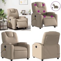 Massagesessel Elektrisch Cappuccino-Braun Kunstleder - Massage Sessel - Elektrischer Recliner - Relaxsessel - Fernsehsessel - Lederlook - Home & Massagesessel Elektrisch Cappuccino-Braun Kunstleder - Massage Sessel - Elektrischer Recliner - Relaxsessel - Fernsehsessel - Lederlook - Home & von VIDAXL