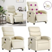 Massagesessel Elektrisch Creme Kunstleder - Massage Sessel - Elektrischer Recliner - Relaxsessel - Fernsehsessel - Bequeme Lounge Chair - Home & von VIDAXL