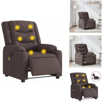 Vidaxl - Massagesessel Elektrisch Dunkelbraun Stoff - Elektrischer Massagesessel - Elektrische Massagesessel - Massagestuhl - Massagesessel von VIDAXL