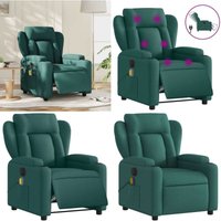 Massagesessel Elektrisch Dunkelgrün Stoff - Massage Stuhl - Elektrischer Massagesessel - Relaxsessel - Fernsehsessel - Ergonomischer Sessel - Home & Massagesessel Elektrisch Dunkelgrün Stoff - Massage Stuhl - Elektrischer Massagesessel - Relaxsessel - Fernsehsessel - Ergonomischer Sessel - Home & von VIDAXL