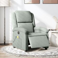 Vidaxl - Massagesessel Elektrisch Hellgrau Samt von VIDAXL