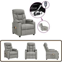 Massagesessel Elektrisch Hellgrau Stoff - Elektrostuhl - Massage Sessel - Fernsehsessel - Relax Sessel - Bequeme Lounge Möbel von VIDAXL