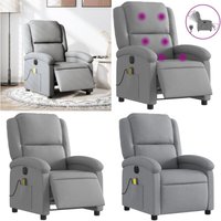 Massagesessel Elektrisch Hellgrau Stoff - Relaxsessel - Massagesessel - Elektrisches Liegemöglichkeit - Massagefunktionen - Fernsehsessel - Home & Massagesessel Elektrisch Hellgrau Stoff - Relaxsessel - Massagesessel - Elektrisches Liegemöglichkeit - Massagefunktionen - Fernsehsessel - Home & von VIDAXL