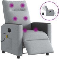 Vidaxl - Massagesessel Elektrisch Hellgrau Stoff von VIDAXL