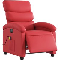 Massagesessel Elektrisch Rot Kunstleder Vidaxl von VIDAXL