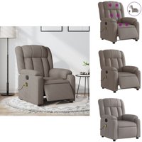 Massagesessel Elektrisch Taupe Stoff - Massage Stuhl - Elektrischer Massagesessel - Entspannungsstuhl - Fernsehsessel - Relaxsessel Massagesessel Elektrisch Taupe Stoff - Massage Stuhl - Elektrischer Massagesessel - Entspannungsstuhl - Fernsehsessel - Relaxsessel von VIDAXL