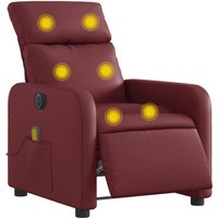 Massagesessel Elektrisch Weinrot Kunstleder Vidaxl von VIDAXL