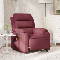 Vidaxl - Massagesessel Elektrisch Weinrot Stoff 344368 von VIDAXL