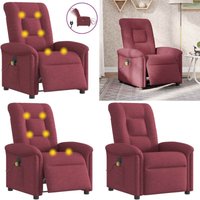 Massagesessel Elektrisch Weinrot Stoff - Vidaxl von VIDAXL