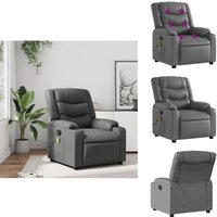 Massagesessel Grau Kunstleder - Massage Sessel - Relaxsessel - TV-Sessel - Ecksofa - Wohnzimmersofa Massagesessel Grau Kunstleder - Massage Sessel - Relaxsessel - TV-Sessel - Ecksofa - Wohnzimmersofa von VIDAXL