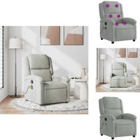 Massagesessel Hellgrau Samt - Massage Sessel - Relaxsessel - Samtsessel - Wohnzimmersessel - Ecksofa Massagesessel Hellgrau Samt - Massage Sessel - Relaxsessel - Samtsessel - Wohnzimmersessel - Ecksofa von VIDAXL